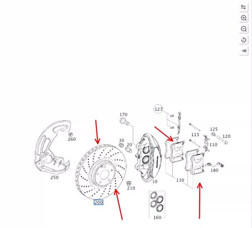 适配奔驰W221 W222 S300L S350 S400L S500 S450 S350L打孔刹车盘