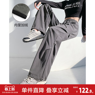 唐狮工装裤女新款休闲裤百搭加绒显瘦宽松阔腿裤爬山登山裤kz