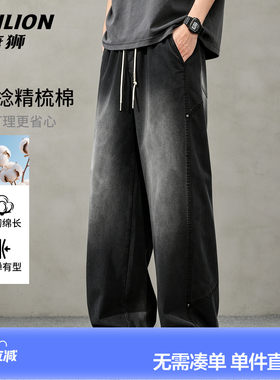 唐狮男装牛仔裤秋季宽松直筒美式