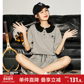 新款 女套装 polo衫 唐狮2025夏季 短袖 T恤蛋糕短裙半身裙两件套女cz