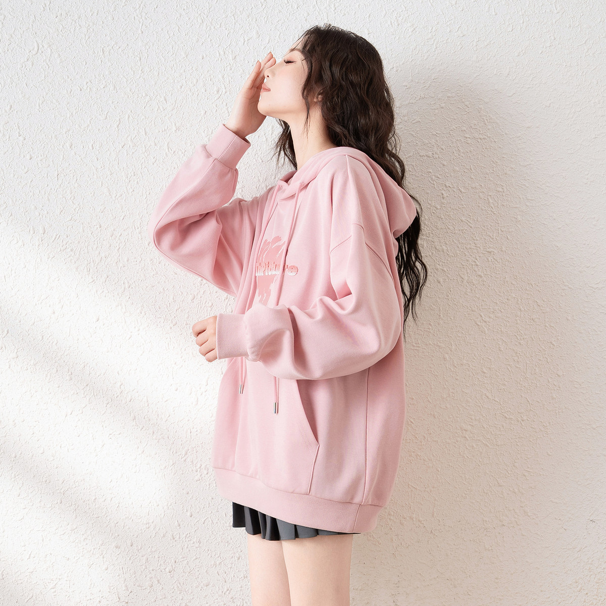 唐狮2024秋冬新款女连帽卫衣百搭休闲超好看小个子甜美女士套头衫