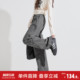 裤 灰色百搭裤 女春秋新款 多袋阔腿长裤 子 休闲纯棉美式 唐狮工装
