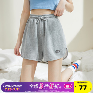 唐狮2025年夏季 新款 运动短裤 女高腰休闲宽松简约舒适慢跑家居裤