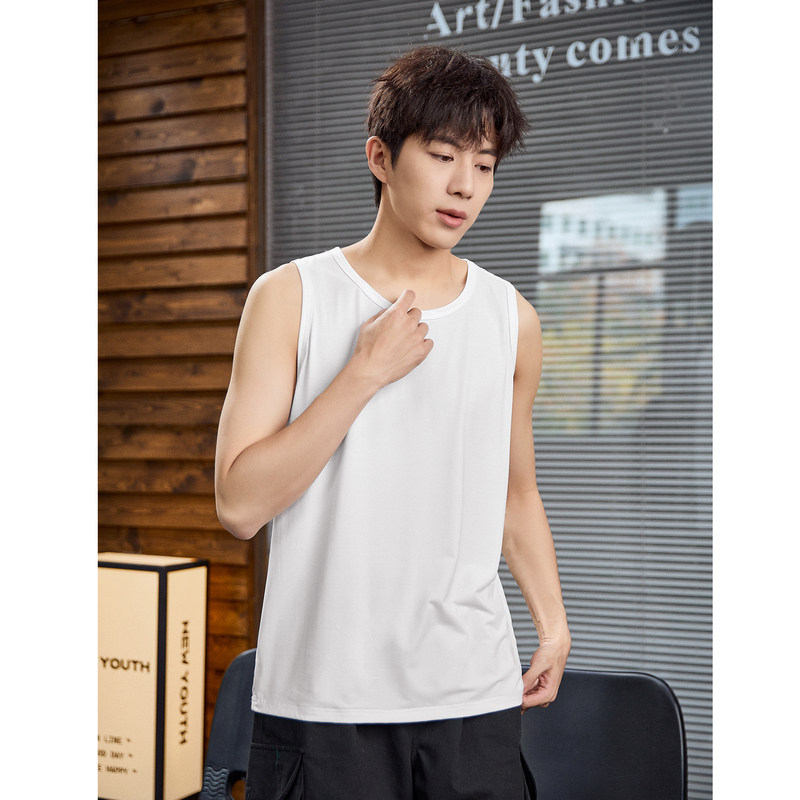 唐狮2024春夏新款男背心宽松坎肩无袖T恤运动汗衫透气网眼上衣潮