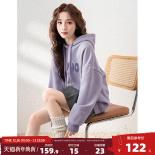 唐狮2025春秋新款 加绒衣女加厚连帽卫衣外套百搭小个子内搭女 爆款