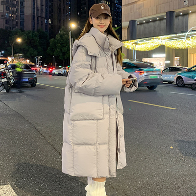 【防水】唐狮2024冬装新款长款防水羽绒服韩版百搭休闲外套冬季