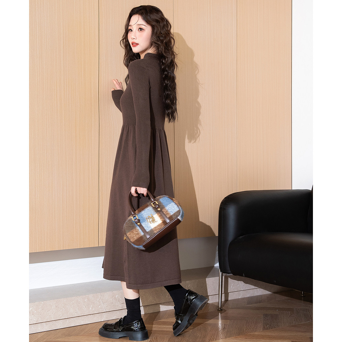 唐狮冬季连衣裙秋冬款女气质中长款毛衣裙内搭打底裙垂感针织裙p5,女装/女士精品,连衣裙,淘宝优惠券,粉丝福利购,淘宝优惠卷
