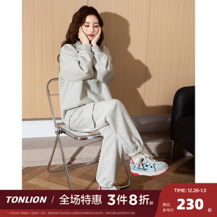 小个子D8 半拉链卫衣套装 唐狮宽松跑步休闲运动套装 女2025开春新款