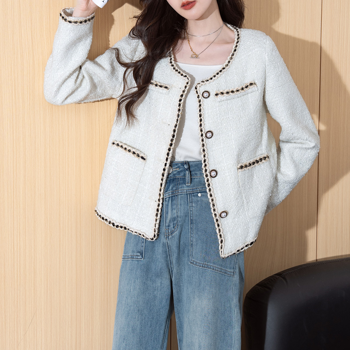 唐狮秋冬短款小香风外套女潮流百搭高级感外衣女小个子上衣女,女装/女士精品,短外套,淘宝优惠券,粉丝福利购,淘宝优惠卷