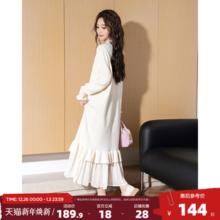 唐狮冬季连衣裙女2025秋冬新款冬天内搭打底裙中长款针织毛衣裙X2