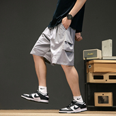 新款 宽松直筒薄款 休闲短裤 唐狮2025夏季 男百搭工装 裤 男生五分裤 潮