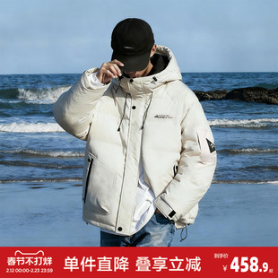 唐狮2026秋冬季短款羽绒服男连帽工装夹克加厚保暖羽绒外套休闲潮