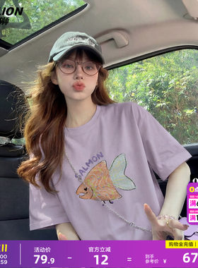 唐狮韩系清新夏季T恤女短袖女设计感独特时尚元气减龄上衣小个子