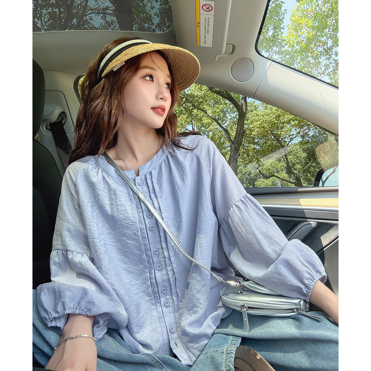 唐狮官方正品女2026新款旗舰女装店商场同款衬衫女夏袖灯笼袖宽松