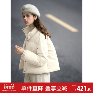 唐狮2026冬季女立领麂皮绒短款羽绒服时尚减龄小个子超好看上衣