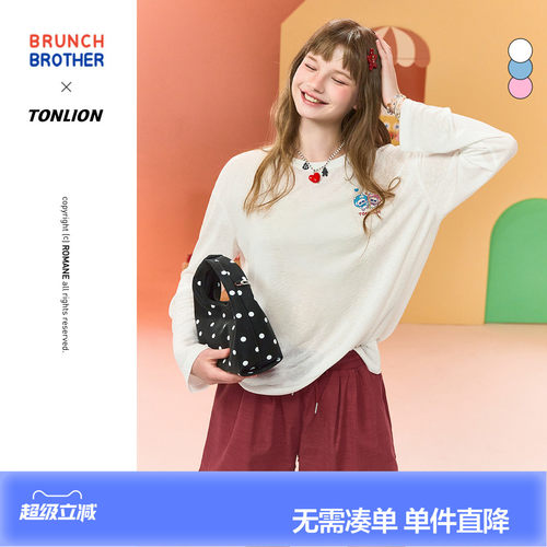 【Brunch Brother联名】唐狮女长袖T恤2026夏季薄款减龄好看漂亮