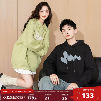 唐狮秋冬新款情侣卫衣加绒外套保暖青少年潮流宽松上衣连帽衫百搭