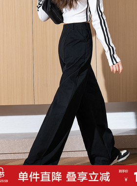唐狮春季新款女休闲长裤简约工装裤宽松直筒裤显瘦美式jcc