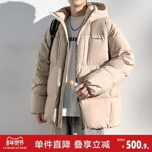 唐狮冬季新款男羽绒服青少年加厚宽松外套港风休闲面包服保暖