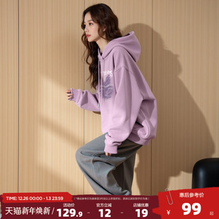 唐狮2025春秋新款加绒连帽卫衣休闲加厚卫衣外套女套头连帽衫女pd