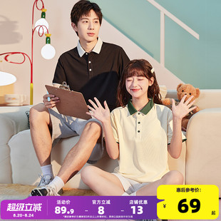 新款 Polo衫 唐狮2024夏季 短袖 潮 男款 休闲撞色带翻领t恤女士情侣装