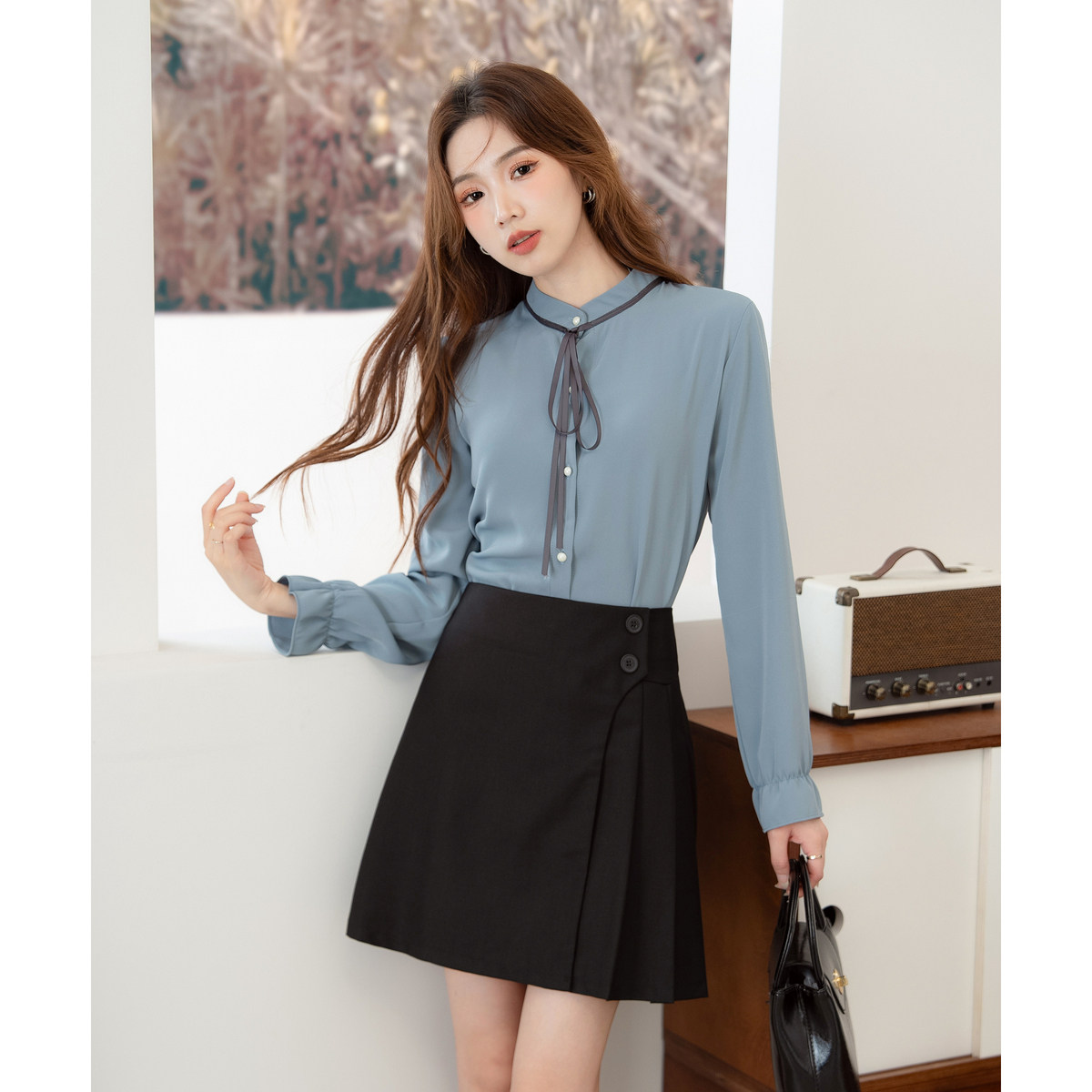 唐狮百褶裙短裙2024新款女百搭学院风显瘦jk防走光a字半身裙子qz