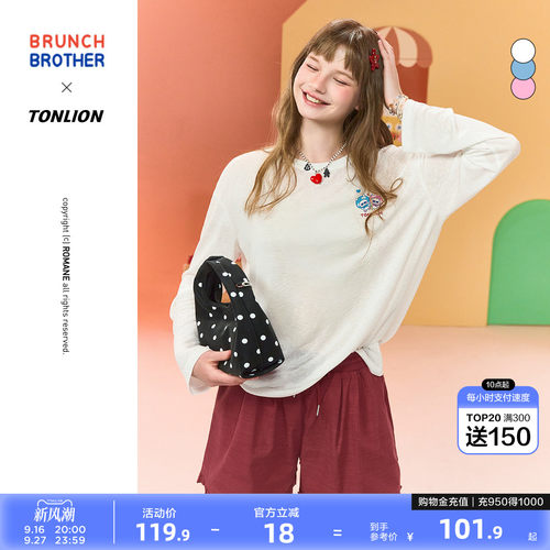 【Brunch Brother联名】唐狮女长袖T恤2026夏季薄款减龄好看漂亮