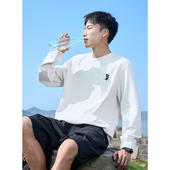 潮 T恤男小细节宽松圆领纯色内搭休闲打底衫 唐狮春秋新款 长袖