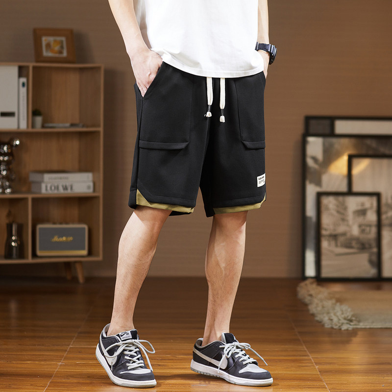 唐狮2024夏季新款休闲短裤男潮牌卫裤ins中裤宽松工装运动五分裤