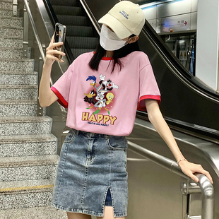 兔八哥联名唐狮官方正品女2026新款旗舰女装店商场同款T恤休闲夏