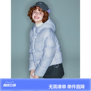 唐狮秋冬季短款羽绒服女高蓬连帽90鸭绒宽松休闲小个子韩系