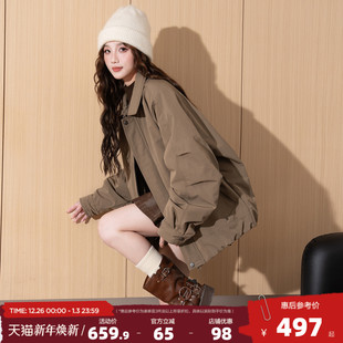 唐狮2025冬季女款翻领羽绒外套外穿高级感小个子洋气显瘦女装