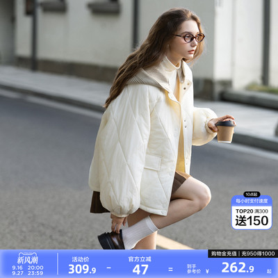 唐狮2026冬季女拼接短款棉衣女冬季棉服高级感秋冬外套时尚棉袄