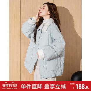 唐狮冬季新款棉衣女外套短款小棉袄奶fufu小个子仿羊羔绒棉服