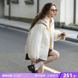 唐狮2026冬季女拼接短款棉衣女冬季棉服高级感秋冬外套时尚棉袄