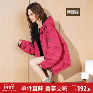 唐狮新款春季女外套工装时尚爆款休闲百搭（两面穿）上衣yc