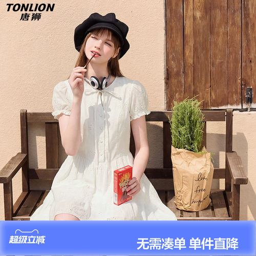 唐狮2026夏季新款连衣裙女法式甜美风短裙泡泡袖好看早春漂亮穿搭