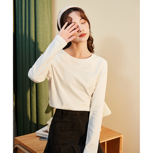 唐狮官方正品女2026新款旗舰女装店商场同款上衣长袖T恤打底衣女