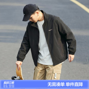 唐狮2026春季新款外套男士立领开衫潮流黑色休闲风上衣男款宽松
