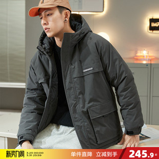 连帽工装 唐狮冬季 短款 棉衣男装 棉服学生加厚上衣棉袄加厚外套 新款