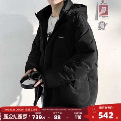 唐狮2025冬季新款羽绒服男装连帽加厚面包服短款宽松保暖外套潮流