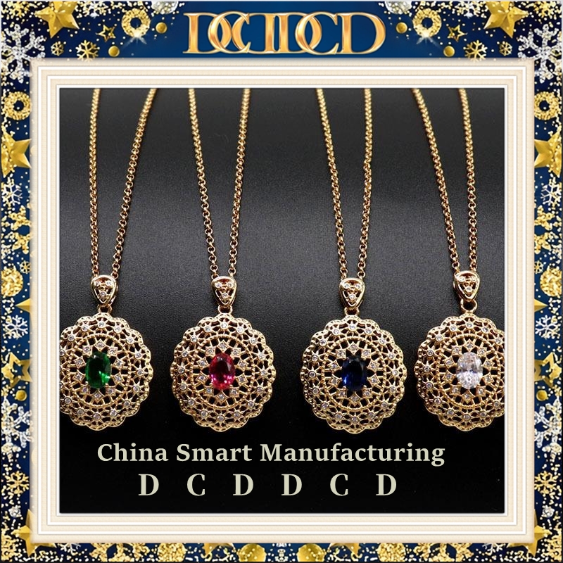 D C D D C D家欧美热销旋转项链女微镶锆石气质百搭轻奢锁骨链