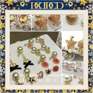 D C D D C D家新款CD新款珍珠吊坠耳环女轻奢高级感名媛耳钉耳饰