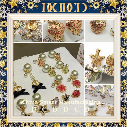 D C D D C D家新款CD新款珍珠吊坠耳环女轻奢高级感名媛耳钉耳饰
