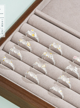 蒂奇亚原创十二花神玉髓戒指女S925纯银新中式小众设计花朵开口