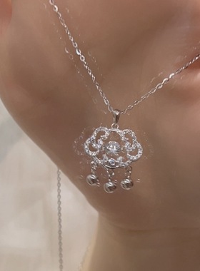 s925纯银如意平安锁项链饰品女小众国潮古风锁骨链新中式灵动