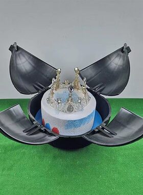 创意搞怪生日派对道具蛋糕装饰摆件抖音圆形黑色蛋糕整蛊模具包邮