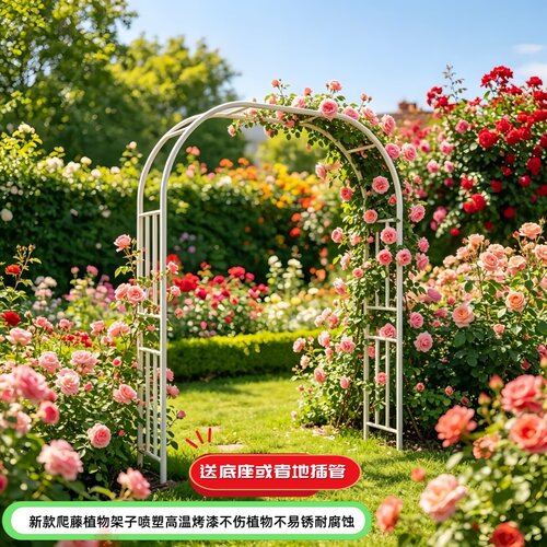 铁艺拱门月季爬藤架葡萄蔷薇花架