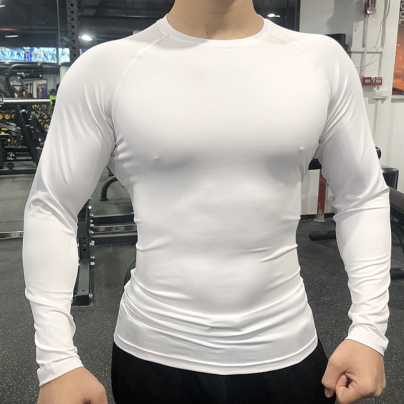 男士春秋弹力透气健身服修身紧身衣健身男速干教练跑步训练长袖白在类目 运动服/休闲服装, 健身服装, 健身衣中 - 来自Buy2taobao.com提供专业的淘宝代购服务
