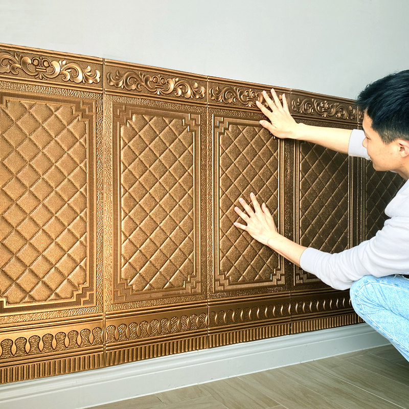 缇彩3D立体墙贴墙裙护墙板自粘墙纸防水客厅墙围装饰软包楼梯贴纸,家居饰品,软装墙贴,淘宝优惠券,粉丝福利购,淘宝优惠卷